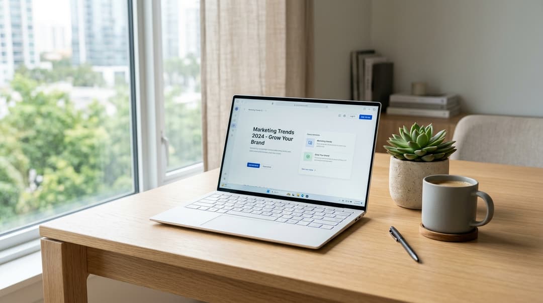 Modern laptop desk setup
